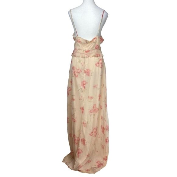 NWT BHLDN CLARE PINK SLEEVELESS FLORAL SHEER CHIFFON OVERLAY FORMAL DRESS - 16 - Picture 3 of 12